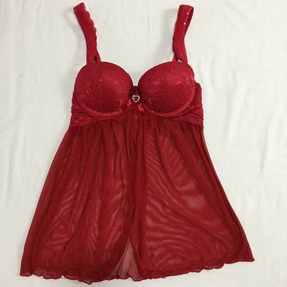 Seven 'til Midnight Other - Red Lace Babydoll Lingerie